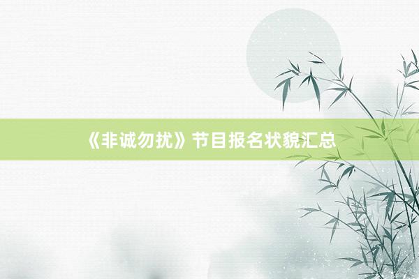 《非诚勿扰》节目报名状貌汇总